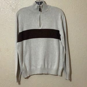 Nautical Zippered High Neck Sweater